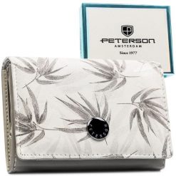 Średni portfel damski ze skóry ekologicznej i naturalnej w białym kolorze PTN PX30-1-NPK Peterson. Białe portfele damskie bez wzorów, ze skóry ekologicznej. Za 114.99 zł.