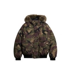 Kurtka bomber z syntetycznym futrem Superdry Everest. Niebieskie kurtki męskie Superdry., l, z aplikacjami, z futra, klasyczne, bez kaptura. Za 723.40 zł.