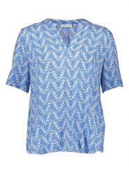 Eterna Bluzka w kolorze niebiesko-białym rozmiar: 40. Niebieskie bluzki damskie Eterna, bez wzorów, z wiskozy, bez kołnierzyka, bez ramiączek. Za 130.81 zł.