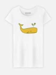 WOOOP Koszulka "Peace Whale" w kolorze białym rozmiar: L. Białe bluzki damskie Wooop, l, bez wzorów, bez kołnierzyka, bez ramiączek. Za 56.99 zł.