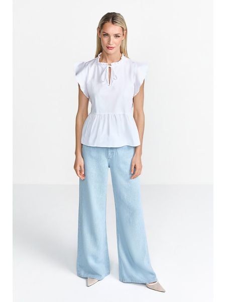 Rich & Royal Bluzka w kolorze białym rozmiar: 42. Białe bluzki damskie Rich & Royal, bez wzorów, z bawełny, bez kołnierzyka, bez ramiączek. Za 176.91 zł.