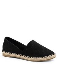 Jenny Fairy Espadryle WS140703-01 Czarny. Czarne espadryle damskie Jenny Fairy, bez wzorów, z materiału, bez obcasa. Za 43.99 zł.