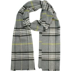 Szalik Miękki, Szary w Kratkę, Firmy V.Fraas -Cashmink- Elegancki, Męski. Szare szaliki męskie V. Fraas, bez wzorów, z bawełny. Za 65.00 zł.
