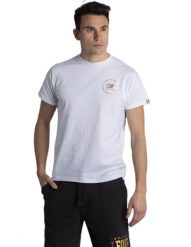 Złota koszulka męska z krótkim rękawem. Białe t-shirty sportowe męskie LEONE 1947 APPAREL, l, z bawełny, bez ramiączek, na fitness i siłownię. Za 84.16 zł.