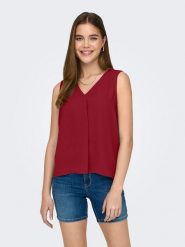 JDY Top w kolorze bordowym rozmiar: XL. Czerwone topy damskie JDY, xl, bez wzorów, bez kołnierzyka. Za 42.95 zł.