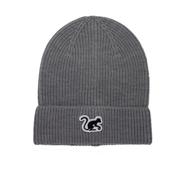 Czapka dzianinowa Beanie – wełna merynosów / rozmiar uniwersalny (szary). Szare czapki męskie SURF MONKEY, z aplikacjami, z dzianiny. Za 179.95 zł.