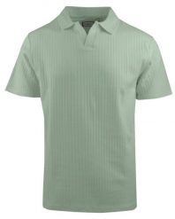 Dzianinowa Koszulka Polo - Dekolt Bez Guzików - Brave Soul - Bladozielona. Zielone koszulki polo męskie Brave Soul, l, bez wzorów, z bawełny, bez ramiączek. Za 99.00 zł.