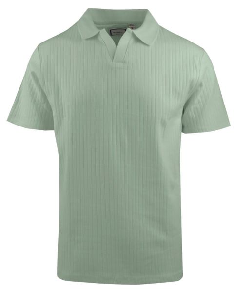 Dzianinowa Koszulka Polo - Dekolt Bez Guzików - Brave Soul - Bladozielona. Zielone koszulki polo męskie Brave Soul, l, bez wzorów, z bawełny, bez ramiączek. Za 99.00 zł.