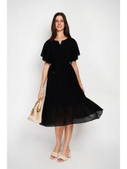 William de Faye Sukienka w kolorze czarnym rozmiar: 40. Czarne sukienki damskie William De Faye, bez wzorów, z tkaniny, klasyczne, bez kołnierzyka, bez ramiączek, midi, rozkloszowane. Za 104.39 zł.