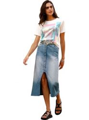 Heine Koszulka w kolorze białym rozmiar: 36. Białe t-shirty damskie Heine, bez wzorów, bez kołnierzyka. Za 40.95 zł.