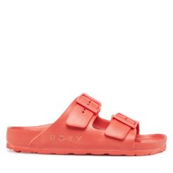 Klapki Roxy. Pomarańczowe klapki damskie Roxy, bez wzorów, bez obcasa. Za 139.99 zł.