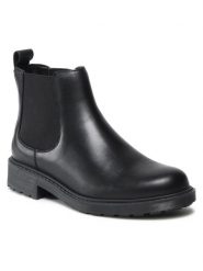 Clarks Sztyblety Orinoco2 Lane 261636194 Czarny. Czarne botki damskie Clarks, ze skóry, bez obcasa, na płaskiej podeszwie, bez zapięcia. Za 479.99 zł.