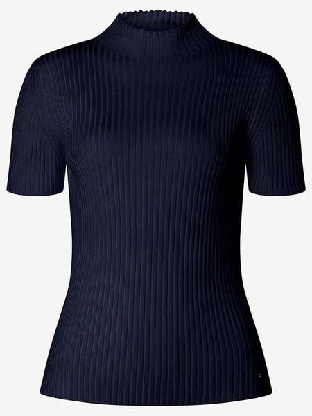 More & More Koszulka w kolorze granatowym rozmiar: 42. Niebieskie bluzki damskie MORE & MORE, s, bez wzorów, z wiskozy, bez kołnierzyka. Za 74.28 zł.