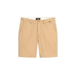 Szorty chino Superdry Stretch. Brązowe szorty męskie Superdry., z bawełny, bez kołnierzyka. Za 305.25 zł.