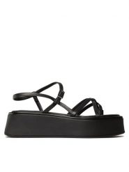 Vagabond Shoemakers Sandały Courtney 5334-701-92 Czarny. Czarne sandały damskie Vagabond Shoemakers, bez wzorów, ze skóry, bez obcasa, na płaskiej podeszwie. Za 339.99 zł.
