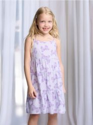 Sukienka z wiskozy - fioletowy. Fioletowe sukienki dziewczęce Sinsay, bez wzorów, z wiskozy, bez ramiączek. Za 19.99 zł.