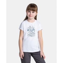 T-shirt in cotone per bambina Kilpi MALGA-JG. Białe t-shirty damskie Kilpi, bez wzorów, bez kołnierzyka. Za 50.25 zł.