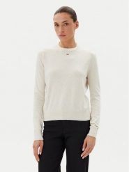 Tommy Jeans Sweter Essential DW0DW20159 Beżowy Regular Fit. Brązowe swetry klasyczne damskie Tommy Jeans, s, z bawełny, bez kołnierzyka. Za 289.99 zł.