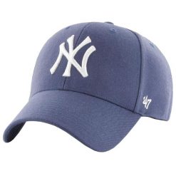 Czapka z daszkiem męska MLB New York Yankees Cap. Niebieskie czapki męskie 47 Brand, bez wzorów, z materiału, sportowe. Za 109.99 zł.