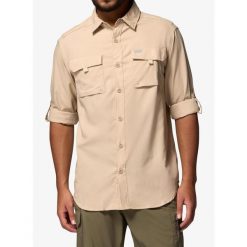Koszula podróżnicza męska Columbia Silver Ridge Utility II LS Shirt. Brązowe koszule męskie Columbia, m, bez wzorów, bez kołnierzyka, bez ramiączek. Za 346.49 zł.