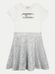 MICHAEL KORS KIDS Sukienka codzienna R30173 M Srebrny Regular Fit. Szare sukienki dziewczęce MICHAEL KORS KIDS, bez wzorów, z syntetyku, bez ramiączek. Za 289.99 zł.