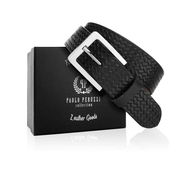 Pasek skórzany 90 CM PAOLO PERUZZI 03Z0190 czarny. Czarne paski męskie Paolo Peruzzi, bez wzorów, z materiału, klasyczne. Za 59.00 zł.