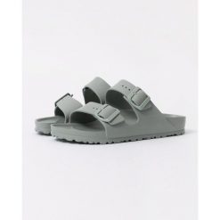Klapki damskie Birkenstock Arizona Eva Pure Sage. Niebieskie klapki damskie Birkenstock, bez wzorów, z materiału, bez obcasa. Za 331.00 zł.