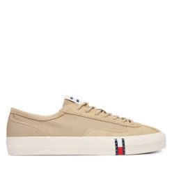 Tenisówki Tommy Hilfiger. Brązowe trampki i tenisówki męskie Tommy Hilfiger, bez wzorów, bez zapięcia. Za 369.99 zł.
