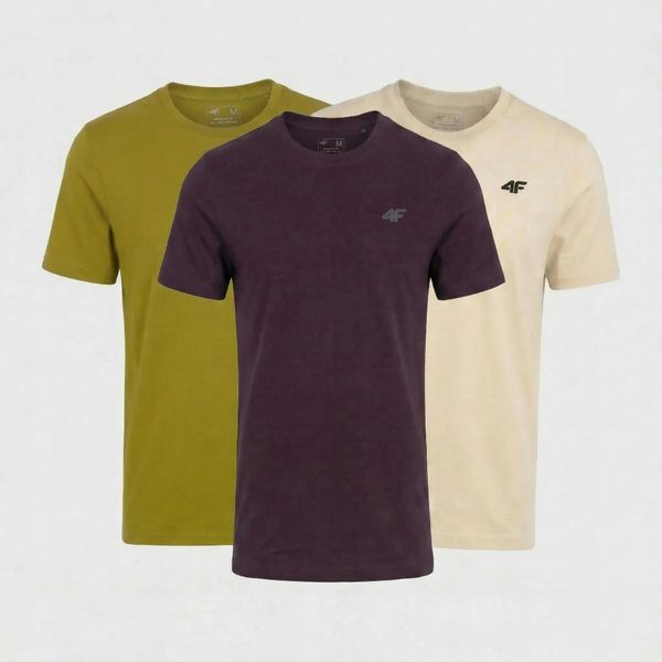 KOSZULKA MĘSKA LIMITOWANA 4F T-SHIRT KOMPLET ZESTAW 3 SZTUKI S M3948 SS26. T-shirty męskie 4f, m, bez wzorów, z bawełny, bez kołnierzyka. Za 164.70 zł.