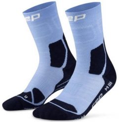 Skarpety hikingowe męskie kompresyjne do połowy łydki z lekką amortyzacją CEP. Niebieskie skarpetki męskie CEP, bez wzorów, z elastanu. Za 94.00 zł.