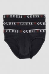 GUESS Zestaw czarnej męskiej bielizny slipy 3 Pack. Czarne bokserki męskie Guess, z aplikacjami. W wyprzedaży za 94.99 zł.