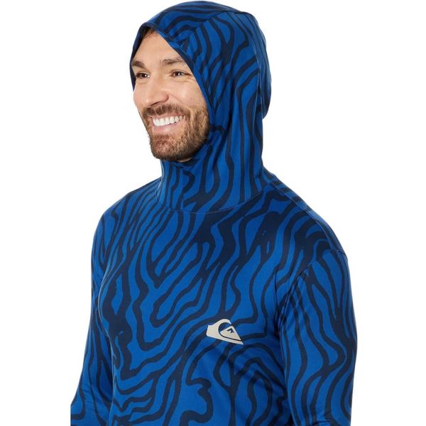 Koszulka Quiksilver z Kapturem Everyday Pullover Surf Hoody LS Monaco Blue. Niebieskie koszulki męskie z długim rękawem Quiksilver, m, z bawełny, bez ramiączek, do pływania. Za 249.00 zł.