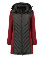 Geographical Norway Płaszcz pikowany "Bihac" w kolorze czarno-czerwonym rozmiar: L. Czerwone płaszcze damskie Geographical Norway, l, z aplikacjami. Za 237.17 zł.