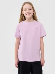 4F T-shirt oversize gładki dziewczęcy - różowy 146 (10-11 lat). Czerwone koszulki dziewczęce 4f, bez wzorów, z bawełny, bez ramiączek. Za 29.99 zł.