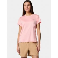 Koszulka techniczna damska Columbia BlueVista Hill Short Sleeve Crew. Szare bluzki damskie Columbia, l, bez wzorów, sportowe, bez kołnierzyka, bez ramiączek. Za 103.99 zł.
