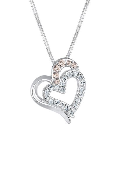 Elli Damski wisiorek z połączonymi sercami i kryształami ze srebra próby 925 o długości 45 cm Naszyjniki 1 ct. Naszyjniki damskie Elli, srebrne. Za 268.99 zł.