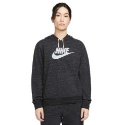 Bluza z kapturem Damska Nike Sportswear Gym Vintage Czarny. Białe bluzy sportowe damskie Nike, bez wzorów, bez ramiączek, z kapturem. W wyprzedaży za 227.90 zł.