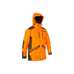 Kurtka myśliwska SUPERTRACK FLUO. Brązowe kurtki męskie SOLOGNAC, l, bez wzorów, z bawełny. Za 549.99 zł.