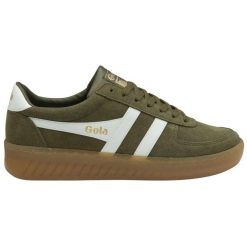 Zamszowe buty sportowe Gola Grandslam Suede. Białe buty sportowe na co dzień męskie Gola, z gumy, bez zapięcia, trekkingowe. Za 451.50 zł.