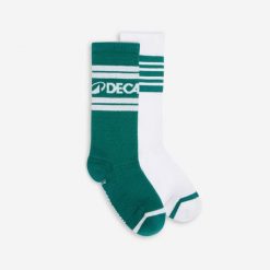 Skarpety do połowy łydki 2 sztuki. Białe skarpetki damskie Decathlon, bez wzorów, z bawełny. Za 39.99 zł.