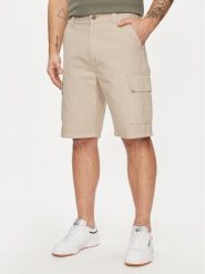 Lee Szorty materiałowe Cargo 112349316 Beżowy Loose Fit. Brązowe szorty męskie Lee, z bawełny, bez kołnierzyka. Za 189.00 zł.