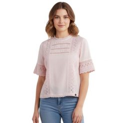 Bluzka treningowa damska Superdry Annie. Czerwone bielizna termoaktywna damska Superdry., w ażurowe wzory, z wiskozy. Za 157.55 zł.