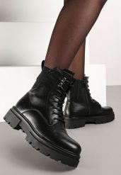 Czarne Botki Workery z Elastyczną Wstawką Samessae. Czarne botki damskie Born2be, eleganckie, bez obcasa, na obcasie, bez zapięcia. Za 149.99 zł.