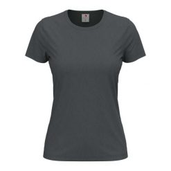 Damska Klasyczna Koszulka O Dopasowanym Kroju. Szare bluzki damskie Stedman, bez wzorów, bez kołnierzyka. Za 38.99 zł.