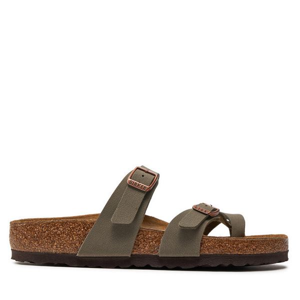 Japonki Birkenstock. Szare klapki damskie Birkenstock, bez wzorów, bez obcasa. Za 429.99 zł.