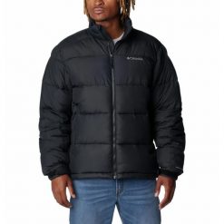 Kurtka Turystyczna Puchowa Męska Columbia Pike Lake II Jacket. Czarne kurtki męskie Columbia, m, bez wzorów, z puchu, sportowe, bez kaptura. W wyprzedaży za 636.90 zł.