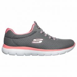 Obuwie Sportowe Damskie Skechers Summits Szary. Szare buty sportowe na co dzień damskie Skechers, bez wzorów, z materiału. Za 296.00 zł.