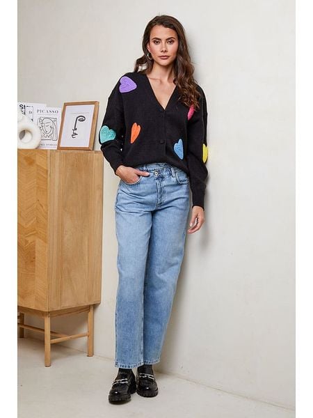 Soft Cashmere Kardigan w kolorze czarnym rozmiar: 34/36. Czarne kardigany damskie Soft Cashmere, z aplikacjami, z kaszmiru. Za 100.99 zł.