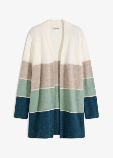 Długi sweter rozpinany. Brązowe kardigany damskie bonprix, bez wzorów. Za 149.99 zł.