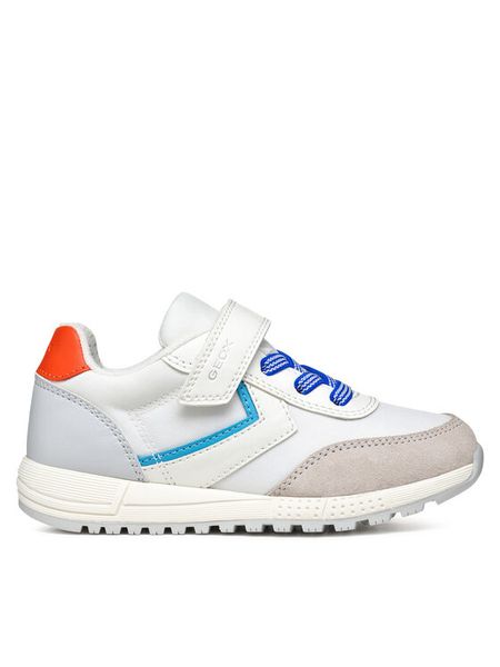 Geox Sneakersy J Alben J559EA 0FU54 C0293 S Biały. Białe buty sportowe chłopięce Geox, z materiału, bez zapięcia. Za 169.99 zł.